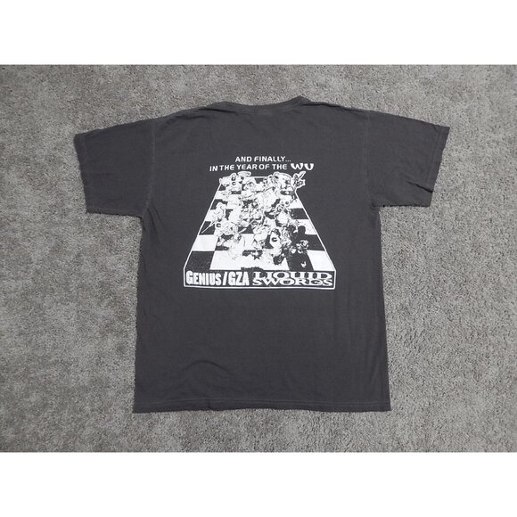 GZA Genius x Wu-Tang Clan retro vintage faded/washed black t-shirt men's sz L - Picture 4 of 8